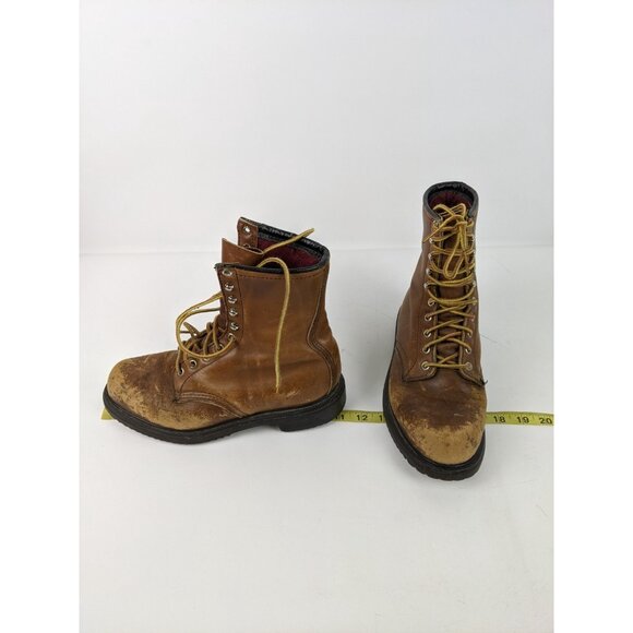 Red Wing Leather Boots Mens Size 6.5 Oil Resistant Long Wear Distressed - Picture 12 of 13